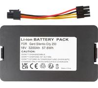 Avizar, Batterie de rechange Gardena Sileno City 250 18 V 3200 mAh Li-Ion, Noir