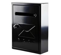 Boîte aux lettres Métallique Etanche Antirouille 26x20x7.5cm Noir