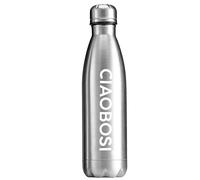 Avizar Bouteille Isotherme 500ml Design Fuselé avec Bouchon Anti-fuite Argent