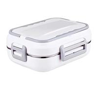 Avizar Chauffe-Repas Électrique Portable 1,5?L avec Plateau Inox Compartimenté Gris