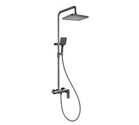 Avizar Colonne de Douche avec Mitigeur / Douche Pluie / Douchette Finition Chromé Noir