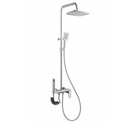 Avizar Colonne de Douche avec Spray WC et Douche Pluie Carrée Chromé Anti-corrosion Argent