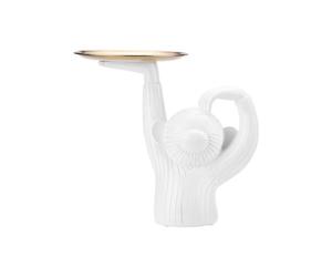 Avizar Décoration d'Intérieur Crazy Monkey en Résine avec un Plateau Blanc
