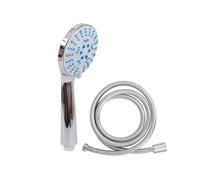 Avizar Ensemble Pommeau de Douche avec Flexible 1,5m et Accessoire de Fixation Argent