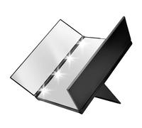 Avizar Miroir de Maquillage Triptyque avec Éclairage LED Intégré et Volets Pliables Noir