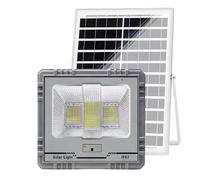 Avizar, projecteur solaire à LED 13 W IP67 avec batterie 15 Ah et panneau 15 W, gris