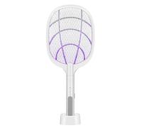 Avizar Raquette Électrique Anti-moustiques avec Lampe UV 2 en 1 Blanc