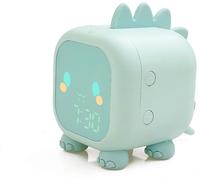Réveil Animé pour Enfant Mon Petit Dino Veilleuse Double Alarme Bleu