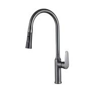 Avizar Robinet de Cuisine Extensible avec Embout Rétractable Flexible Noir / Argent
