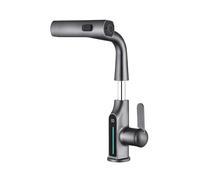 Avizar Robinet de Lavabo Extensible avec Affichage de Température LED Finition Métal Noir