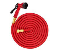 Avizar Tuyau d'Arrosage 7.5m Extensible jusqu'à 37m avec Pistolet Multifonctions Rouge