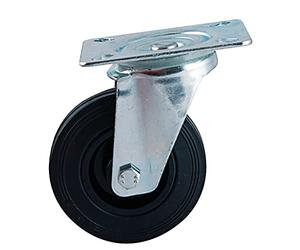 AVL RHA10224 Roulette pivotante à Platine rectangulaire Roue Caoutchouc Noir Ø Charge 50 kg-508829A