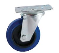 AVL Roulette pivotante 160 mm - Bandage caoutchouc bleu - 300 kg