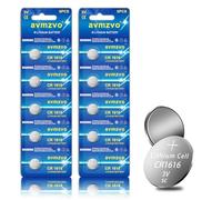 avmzvo Lot de 10 piles bouton CR1616, DL1616, ECR1616 au lithium 3 V | Emballage sûr pour les enfants, étanche et sans mercure