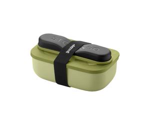 Avocado green LUNCH BOX AVEC COUVERTS DE VOYAGE 'STORE&GO' "ON THE GO"