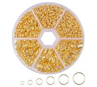 AvoDovA 690PCS Anneaux de Saut Ouverts, Métal Anneaux de Saut, Anneaux Ouverts Fendus de Double Anneau, Connecteurs Anneaux Rond pour Bracelets Collier Bijoux Porte Clés, 4/5/6/8/10/12mm (Or)