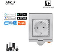 Avoir Tuya - prise de courant intelligente, Wifi, étanche IP55, prise ue, 220V, télécommande extérieure, fonctionne avec Alexa Google Home prise exterieur pour jardin prises électriques prise