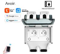 Avoir Tuya - prise de courant murale intelligente, étanche IP66, Wifi, pour l'extérieur, avec minuterie, appareil ménager, 220V prise courant murale prise wifi maison connectée prise connectée wifi