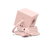 Avolt Square 1 Jolie Multiprise Cube Colorée, 3 Prises, 2 USB-C 30W, 3m | Jolie multiprise rose, câble 3 m. Multiprise colorée cube aimantée, charge USB-C 30W pour bureau et maison