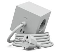 Avolt Square 1 Multiprise Cube Design Déco, 3 Prises, 2 USB-C 30W, 1,8m | Multiprise design grise, câble 1,8 m. Cube multiprise aimanté, rallonge électrique design, charge USB-C 30W pour bureau