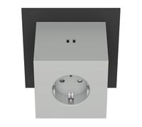 Avolt Square 2 Multi Prise Murale USB-C - Multiprise Design Scandinave avec 3 Prises et 2 Ports USB-C (30W) - Bloc Prise Électrique Élégant pour Maison, Bureau et Espaces Publics (Gris)