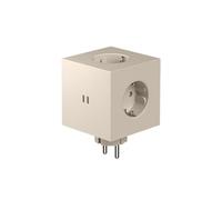 Avolt Square 2 Multiprise Murale Compacte, 3 Prises, 2 USB-C 30W | Multiprise compacte beige sans câble. Cube mural design, gain de place, charge rapide USB-C 30W pour bureau et maison