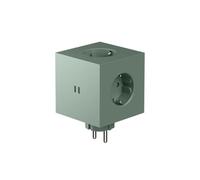 Avolt Square 2 Multiprise Murale Gain de Place, 3 Prises, 2 USB-C 30W | Multiprise gain de place verte. Cube mural design sans câble, charge USB-C 30W pour bureau, cuisine et maison