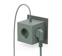 Avolt Square 2 Multiprise Murale USB-C - Design Minimaliste et Iconique - Multiprise sans Câbles - Triple Prise avec Deux Ports USB-C pour Une Charge Rapid (Vert)