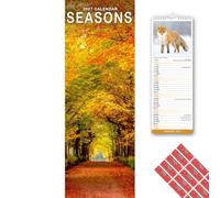 Avonside Saisons 2027 Calendrier Mince avec Stickers d'Organisation, Planificateur Mural 12 Mois (Jan-Déc 2027), Maison, Bureau ou Cuisine pour Amateurs de Nature, 15 x 42 cm