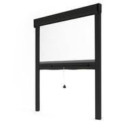 Avosdim Store moustiquaire fenêtre Alu Luxe - H100 x L80cm recoupable - Noir texturé 9005 - Protection contre les insectes