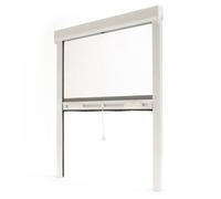 Avosdim Store moustiquaire fenêtre Alu Luxe - H160 x L125cm recoupable - Blanc texturé 9010 - Protection contre les insectes