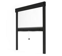Avosdim Store moustiquaire fenêtre Alu Luxe - H220 x L125cm recoupable - Noir texturé 9005 - Protection contre les insectes