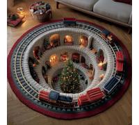 AVSMGP Tapis d'halloween À Effet 3D, Tapisrond Tricoté,D,120 * 120cm/47.2in | Antidérapant, lavable et résistant aux intempéries convient pour entrées,porches,fêtes et la décoration de maisons hantées