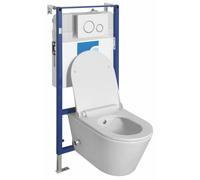 AVVA CLEANWASH WC suspendu, sans chasse d'eau, y compris bidet-douche+chasse d'eau