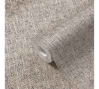 awallo Papier peint non tissé aspect lin 10,05 m x 0,53 m Beige Marron Fabriqué en Allemagne 354419 3544-19