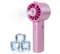 AWAVE ElecTrust Ventilateur Portable avec Eau et Batterie Rechargeable USB, 3 Vitesses, Brumisateur, Mini pour Bureau Voyage Camping, Rose Vif