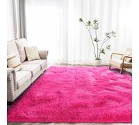 Awaytail Tapis pelucheux à poils longs pour salon 2,4 x 3 m - Tapis antidérapant pour chambre à coucher - Rose vif - 2,4 x 3 m
