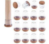 AWBEOT 16 Pcs Protection Pied de Chaise, Patin pour Chaises avec Feutre, Protecteurs de Sol en TPE Transparent, Protections Tampon de Sol, Convient aux Meubles avec un Diamètre de Pied de 14-19mm, [S]