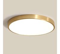 AWEITG Plafonnier LED doré élégant - Abat-jour rond en acrylique pour chambre, salon et couloir(Warm Light,40CM)