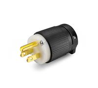 Aweking Connecteur mâle NEMA 5-15P listé UL, 15 A 15 A, AC 125 V 125 V, 2 pôle-3 fils, jointoiement, lame droite, noir blanc, broches en cuivre