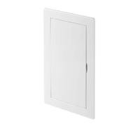 Awenta Panneau d'accès en plastique pour porte 100 x 200 mm - Plaque de recouvrement à rabat d'ouverture blanche - Loquet de porte - Charnière dissimulée - Porte amovible - Surface lisse à peindre