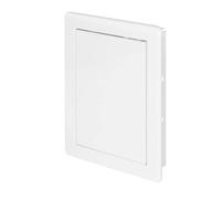 Awenta Panneau d'accès en plastique pour porte 150 x 200 mm - Plaque de recouvrement à rabat d'ouverture blanche - Loquet de porte - Charnière dissimulée - Porte amovible - Surface lisse à peindre