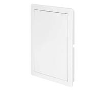 Awenta Panneau d'accès en plastique pour porte 200 x 300 mm - Plaque de recouvrement à rabat d'ouverture blanche - Loquet de porte - Charnière dissimulée - Porte amovible - Surface lisse à peindre