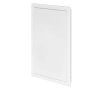 Awenta Panneau d'accès en plastique pour porte 250 x 400 mm - Plaque de recouvrement à rabat d'ouverture blanche - Loquet de porte - Charnière dissimulée - Porte amovible - Surface lisse à peindre