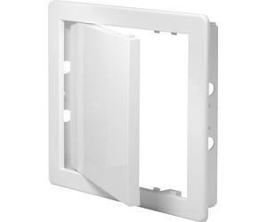 Awenta Panneau d'accès en plastique pour porte 300 x 400 mm - Plaque de recouvrement à rabat d'ouverture blanche - Loquet de porte - Charnière dissimulée - Porte amovible - Surface lisse à peindre