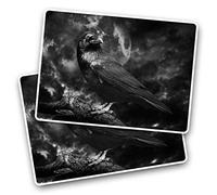 Awesome 43861 Lot de 2 autocollants rectangulaires Motif corbeau noir 7,5 cm