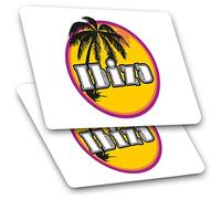 Awesome Lot de 2 autocollants rectangulaires 7,5 cm - Ibiza Sunset Voyage Holiday Stamp Fun Decals pour ordinateurs portables, tablettes, bagages, scrapbooking, réfrigérateur, cadeau cool #7120 10 cm