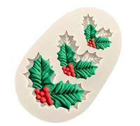 Awesomeonei Noël Houx Feuille Décoration Fondant Gâteau Silicone Moule Chocolat Bonbons Moules