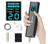 AWgem Soudeuse par points sans fil, soudeuse manuelle réglable à 99 vitesses, petit appareil de soudage par points avec écran LCD, soudeur portable avec mode automatique et manuel pour batterie 18650