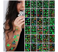 Awinmay Lot de 400 tatouages lumineux pour enfants, autocollants temporaires de styles mélangés, tatouages phosphorescents pour garçons et filles, sirène, dinosaure, papillon, faux tatouage ou autres